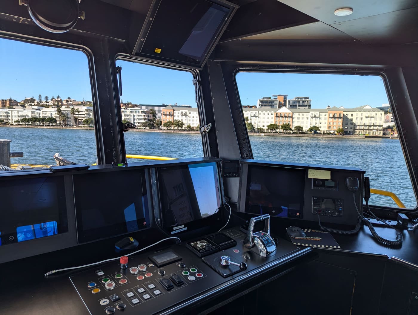 The wheelhouse of the dredge
